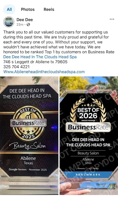 DEE DEE HEAD IN THE CLOUDS HEAD SPA — Beauty salon in Abilene